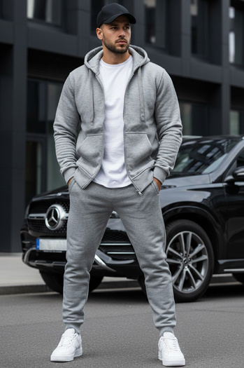 Moška jopa z zadrgo Barva siva DSTREET BX2412