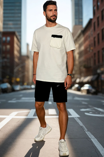 Moška trenirka bela Dstreet AX0810