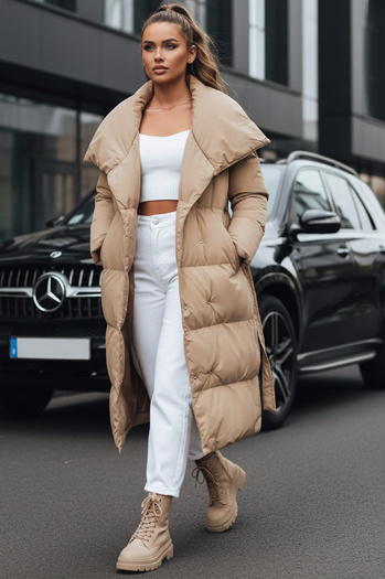 Ženska prešita jakna plašč FAVI camel Dstreet TY3091