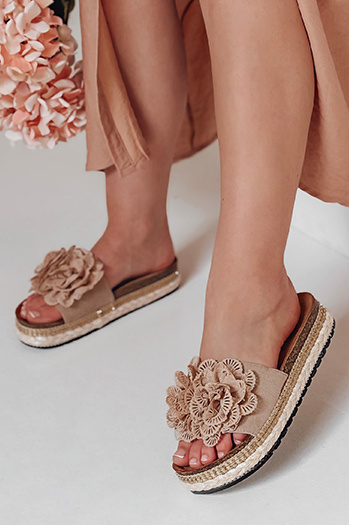 Ženske cvetlične japonke KWIATARIS khaki Dstreet ZY0910