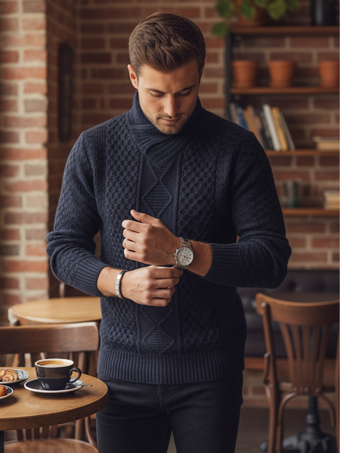 Moški črni pulover Dstreet WX2253