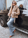 Ženska jakna ramones s krznom bež barve Dstreet TY5235
