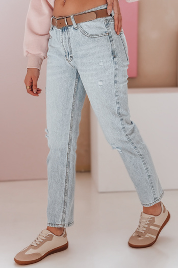 Ženske hlače iz džinsa s pasom SLIMLEN blue Dstreet UY2349