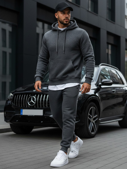 Moška jopa s kapuco Barva Temno siva DSTREET BX2085