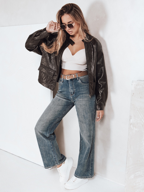 Ženske široke hlače iz džinsa, modre Dstreet UY2788