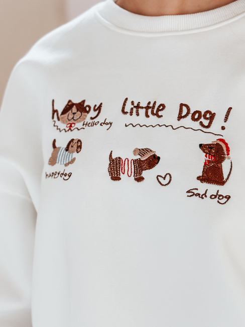 Ženska bluza prevelike velikosti z jazbečarji JAMNIKOVE bela Dstreet BY1498