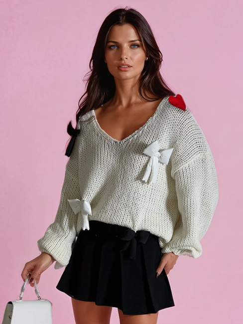 Ženski pulover PUREBOW ecru Dstreet MY2362