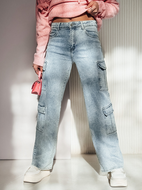 Ženske hlače ARGORAVE cargo baggy denim modre Dstreet UY2226