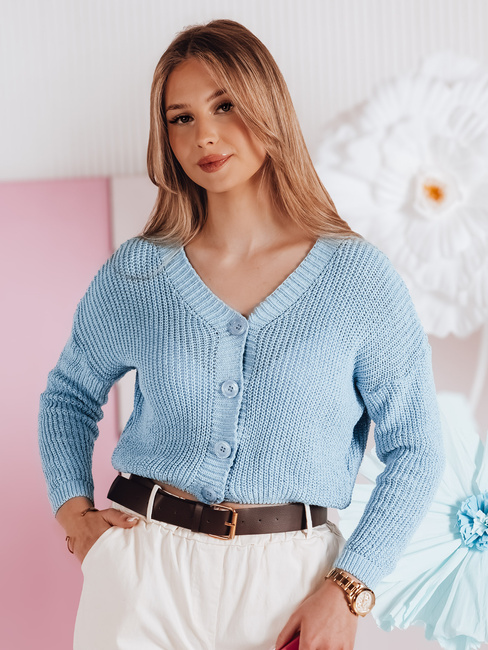Ženski plaviči ene velikosti z rebrastim vzorcem SWEETDREAM blue Dstreet MY2461