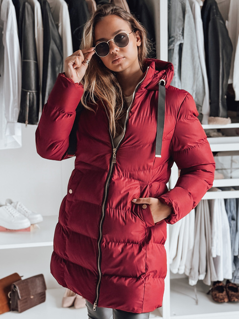 Ženska zimska jakna s kapuco GABRIELLE maroon Dstreet TY4920