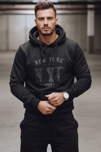 Moška izolirana majica s kapuco črna Dstreet BX5934