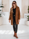 Ženski zimski plašč teddy krzno rjave barve Dstreet NY0752