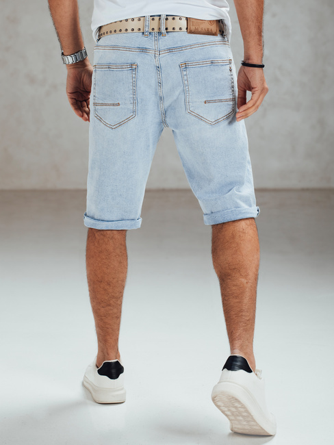 Moške modre kratke hlače iz džinsa s pasom Dstreet SX2559