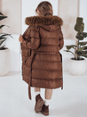 Ženska prešita zimska jakna s krznom STYLEBELLA rjava Dstreet TY5009