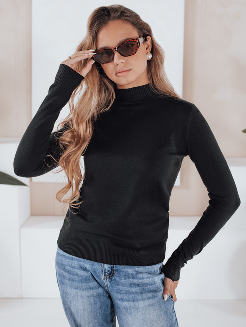 Ženski pulover z rolojem TARLENA black Dstreet MY2483
