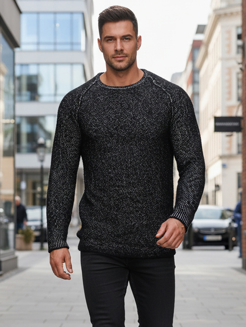Moški pulover črne barve WX2311z