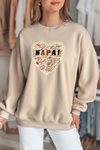 Ženska bluza prevelike velikosti s srcem SERDUCHOVA beige Dstreet BY1442