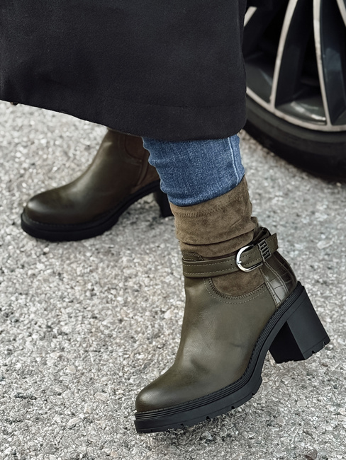 Ženski škornji s peto NOIRSTEP green Dstreet ZY0525