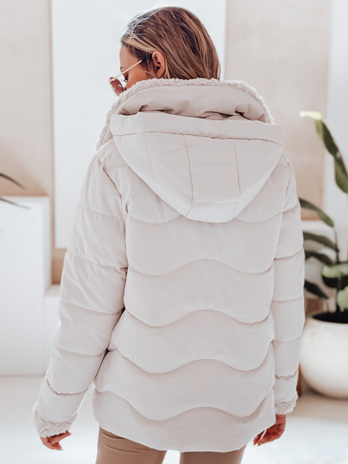 Ženska prešita zimska jakna WARMMISS s kapuco bela Dstreet TY4922