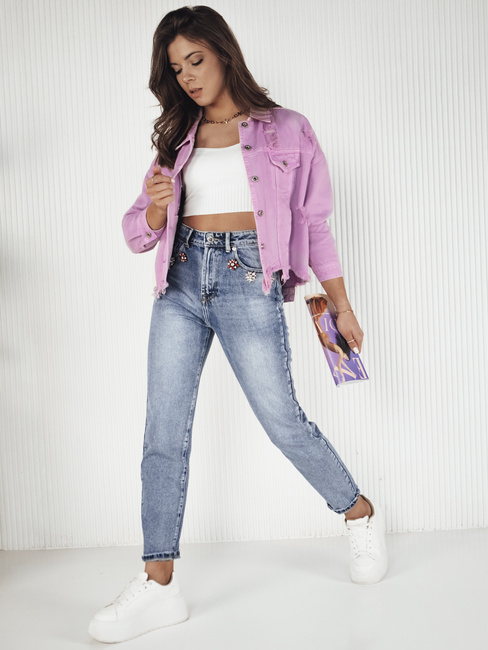 Ženska prevelika jeans jakna MOLI vijolična Dstreet TY4129