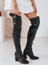 Ženski škornji nad koleni črne barve Dstreet ZY1245