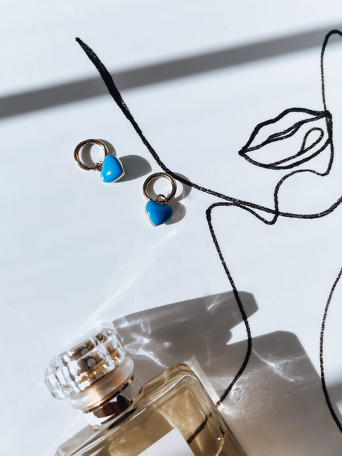 Ženske uhane BLUE HEART Barva turkizna DSTREET JY0009