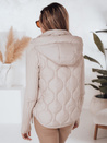 Ženski prešiti telovnik s kapuco MISSVEST beige Dstreet TY5020