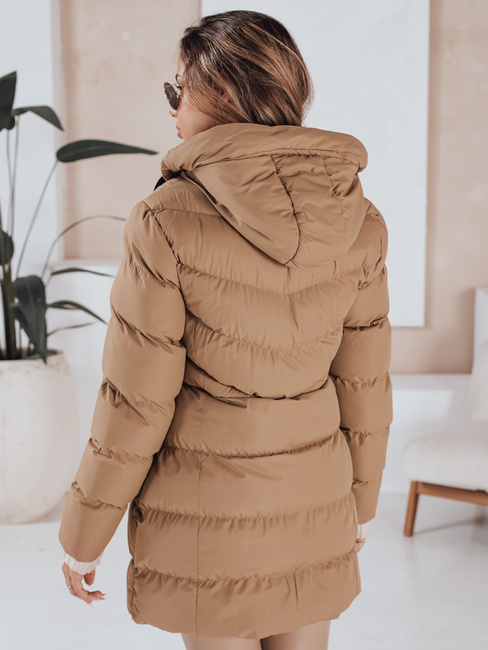 Ženska zimska jakna s kapuco GABRIELLE dark beige Dstreet TY4363