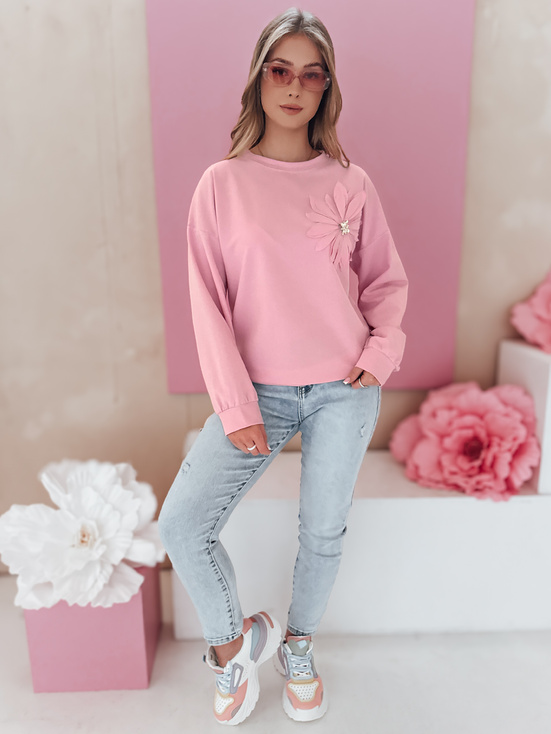 Ženska bluza oversize velikosti FLORINE roza Dstreet RY2763