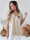 Ženska bluza prevelike velikosti SHINE LOVE beige Dstreet RY2914