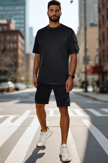 Moški osnovni črni komplet Dstreet AX0799