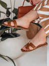 Ženske japonke z izrezi KLASSINO camel Dstreet ZY0882