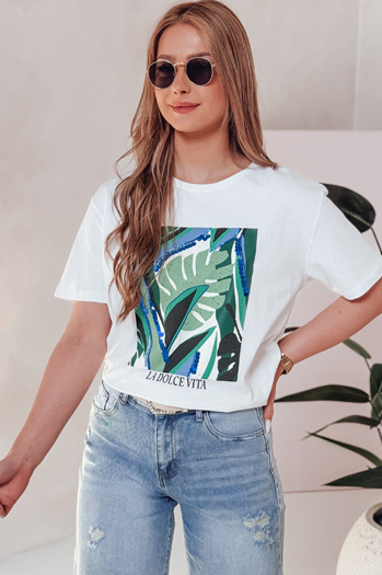 MUYUMBA ženska majica s potiskom bela Dstreet RY2620