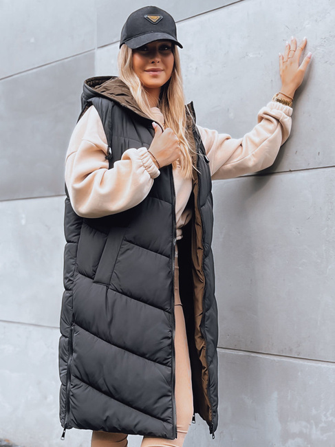 Ženski prešit telovnik GERIAT Barva Črna DSTREET TY3838