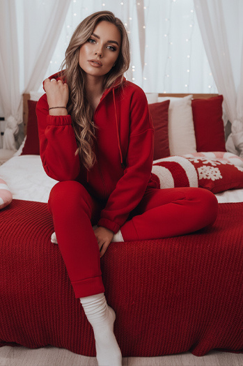 Ženski komplet trenirke AMILIA PREMIUM rdeča Dstreet AY1114