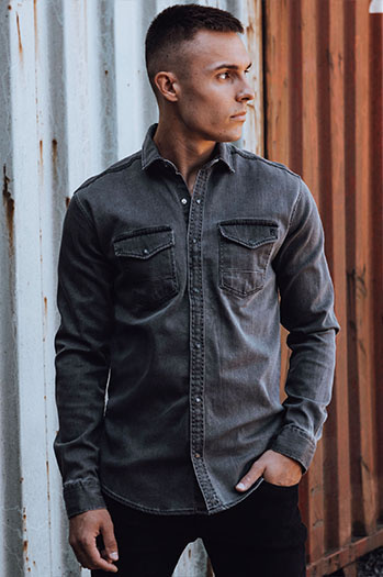 Moška temno siva majica iz džinsa Dstreet DX2588