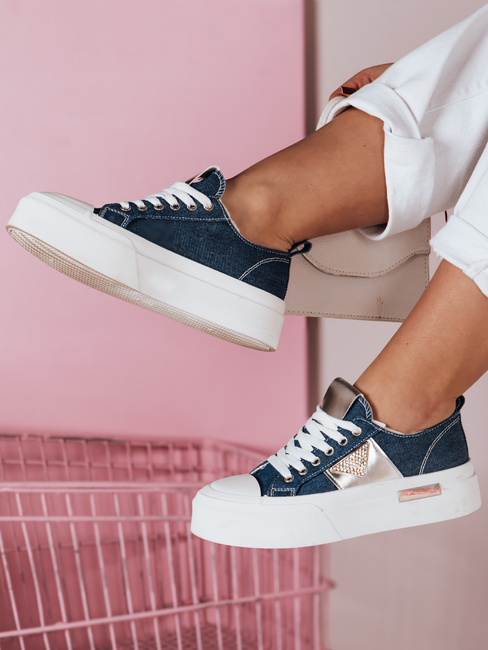 Ženske superge na platformi TRENDIS denim Dstreet ZY0678