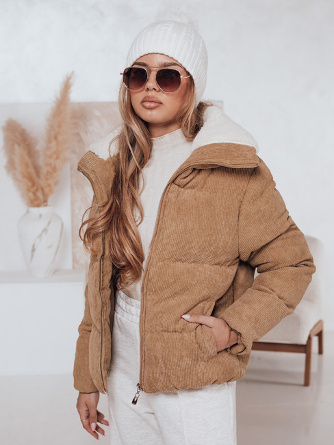 Ženska zimska bunda TRENDYGLAM temno bež Dstreet TY4359