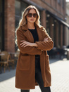 Ženski zimski plašč teddy krzno rjave barve Dstreet NY0752z
