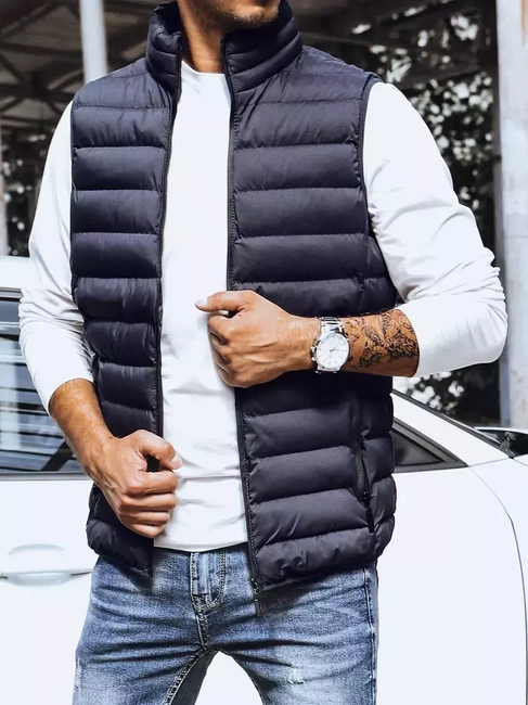 Moški prešiti telovnik v temno modri barvi Dstreet TX4130