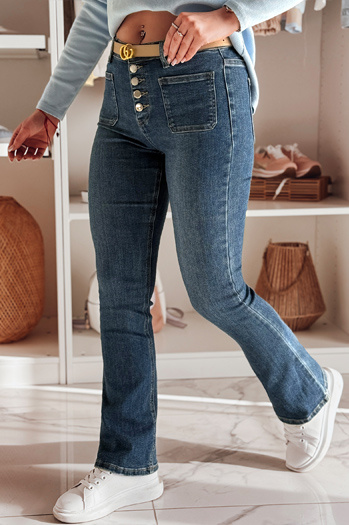 Ženske jeans hlače na zvonec BELLFLO blue Dstreet UY2493