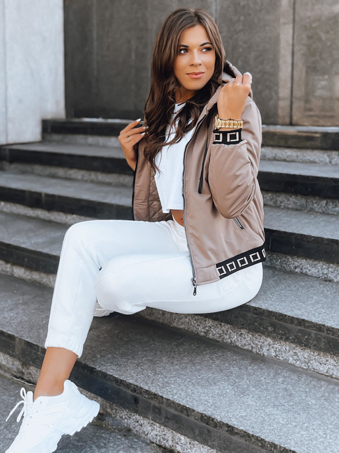 Ženski bomber s kapuco SELENE camel Dstreet TY3752
