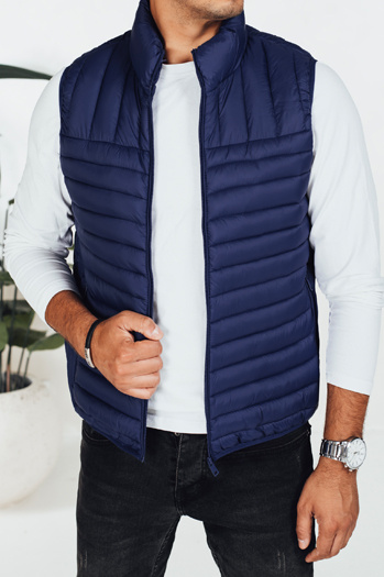 Moški prešiti telovnik v mornarsko modri barvi Dstreet TX5082