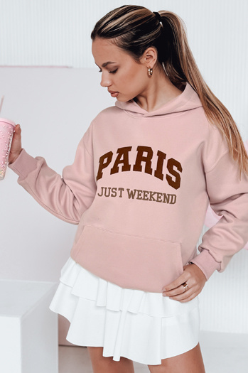 Ženska prevelika majica s kapuco PARISSIA roza Dstreet BY1455