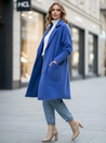 Ženski plašč ala alpaca RITA II modra Dstreet NY0627