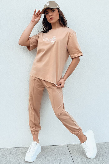 Ženski komplet trenirke ZIMELAN beige Dstreet AY1030