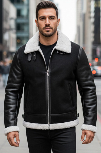 Moška usnjena jakna črna Dstreet TX5085