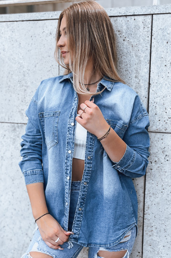 Ženska džins majica AMERICANA blue Dstreet DY0348