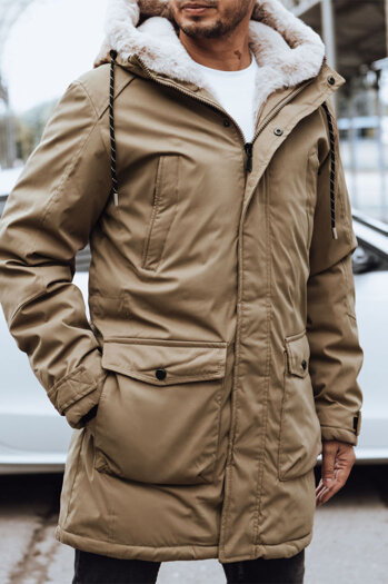 Moška zimska bunda temno bež Dstreet TX4592