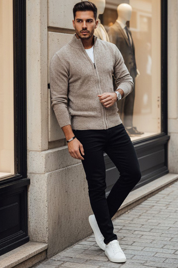 Moški brezrokavnik bež barve Dstreet WX2228